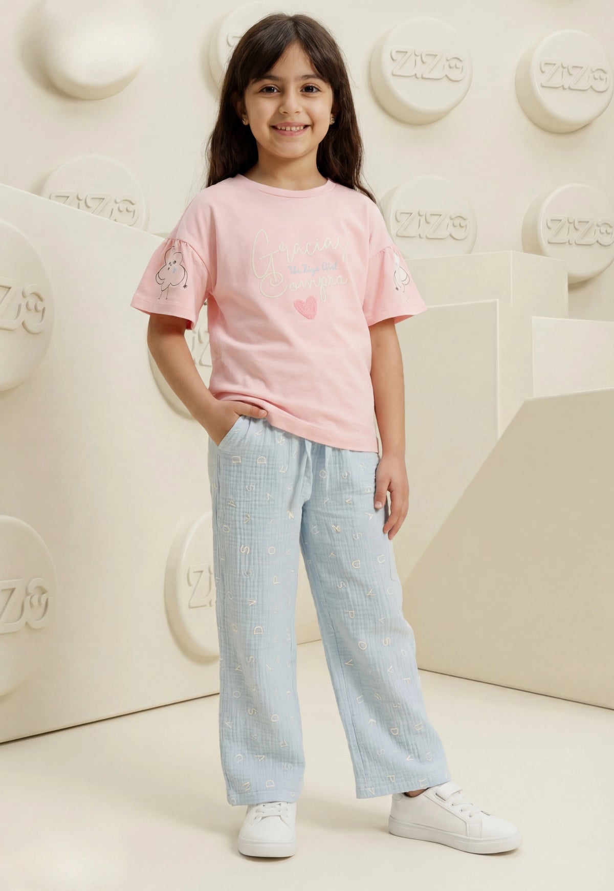 طقم بناتي صيفي قطعتين قطن %100 (Gracia Set)