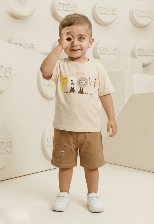 طقم أولادي صيفي قطعتين قطن %100 (Little Pookie Set)