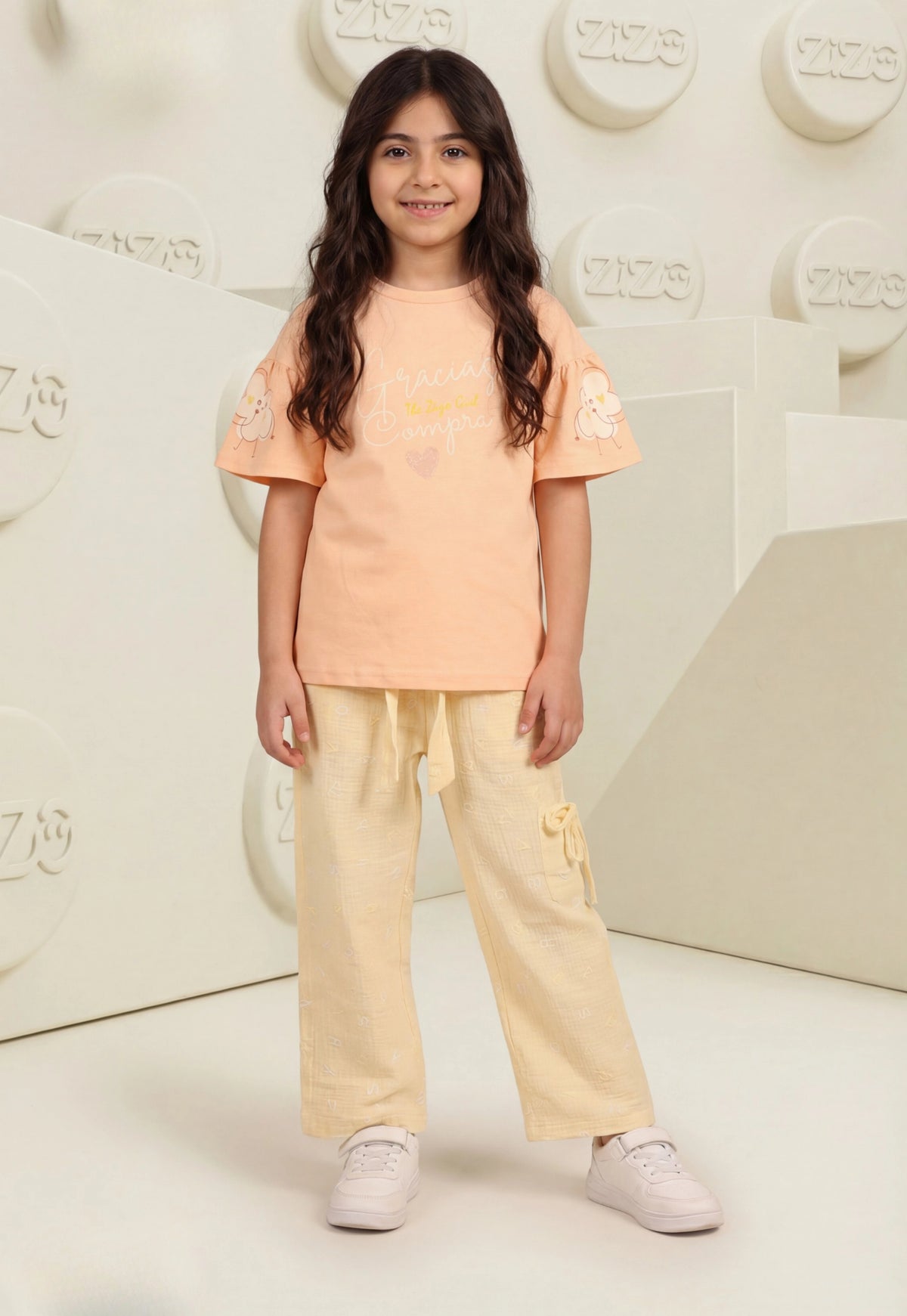 طقم بناتي صيفي قطعتين قطن %100 (Gracia Set)