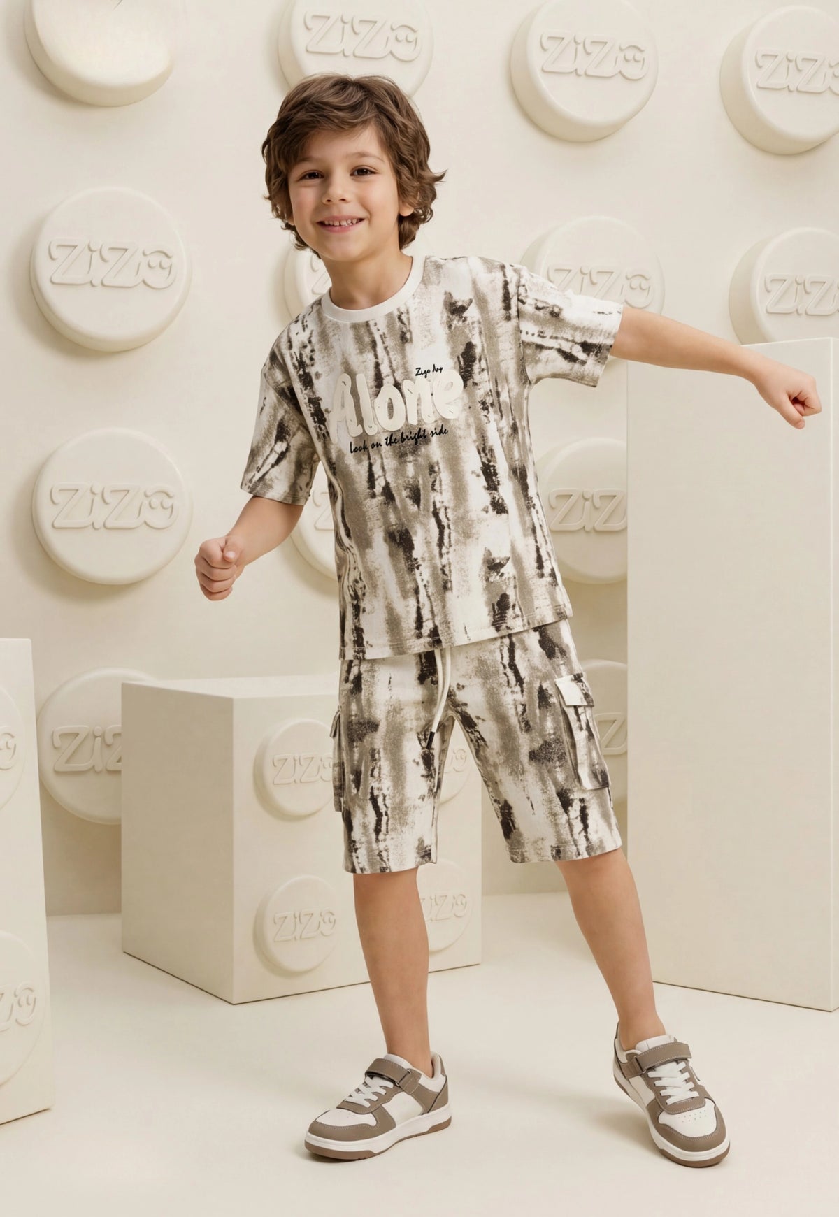 طقم اولادي صيفي قطعتين قطن %100 (Printed Boys Set)