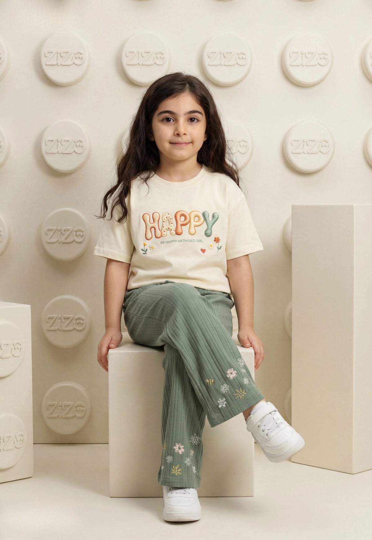 طقم بناتي صيفي قطعتين قطن %100 (Happy Bloom Set)