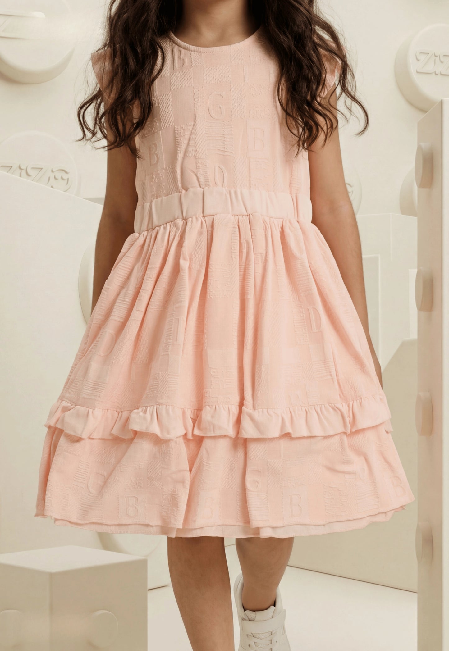 فستان بناتي صيفي قطن %100 (Soft Ruffle Dress)