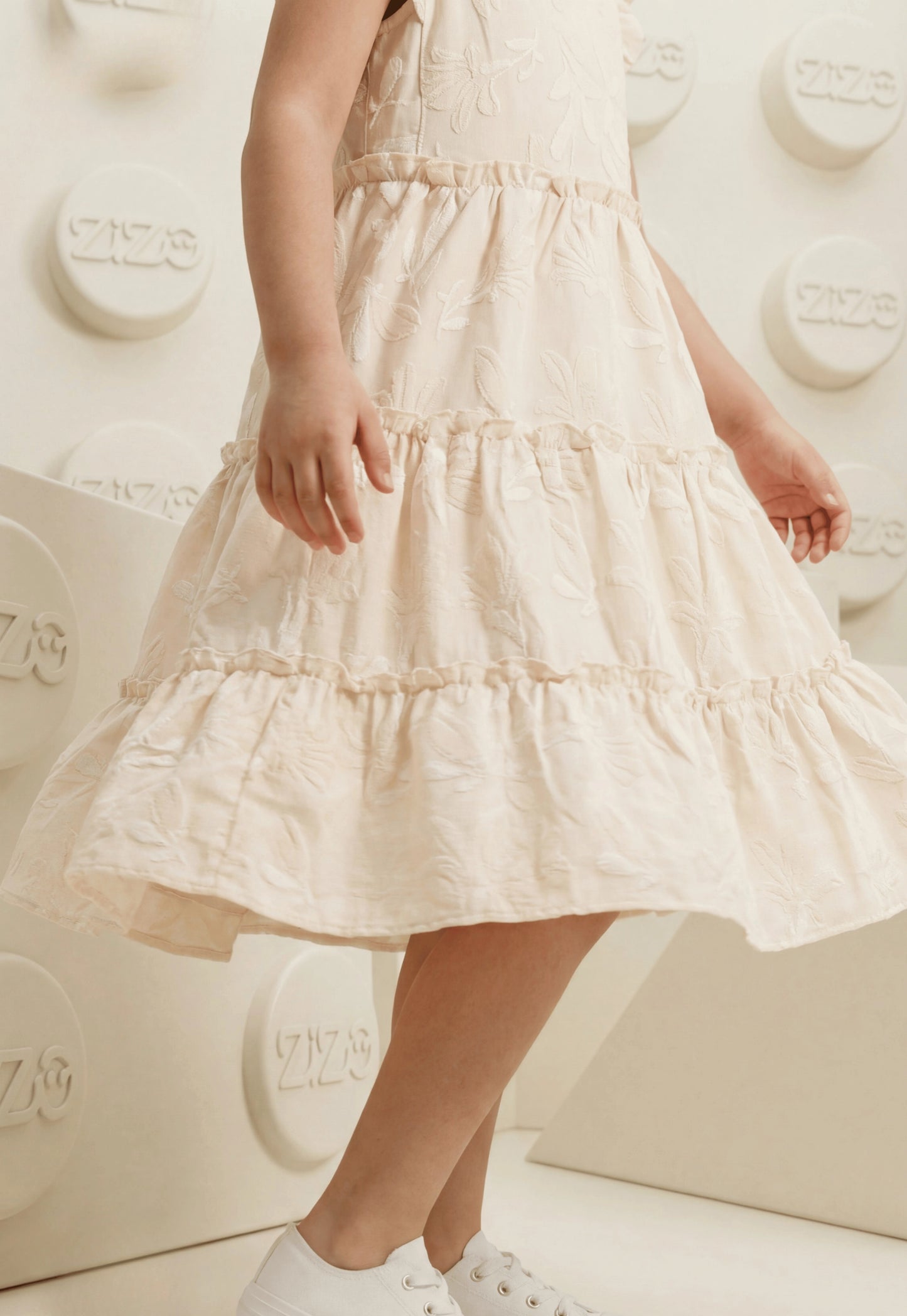 فستان بناتي صيفي قطن %100 (Tiered Floral Dress)