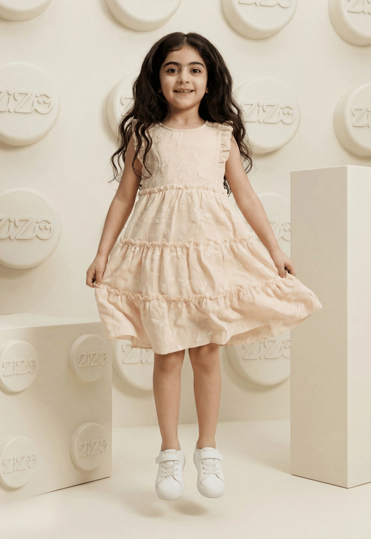 فستان بناتي صيفي قطن %100 (Tiered Floral Dress)