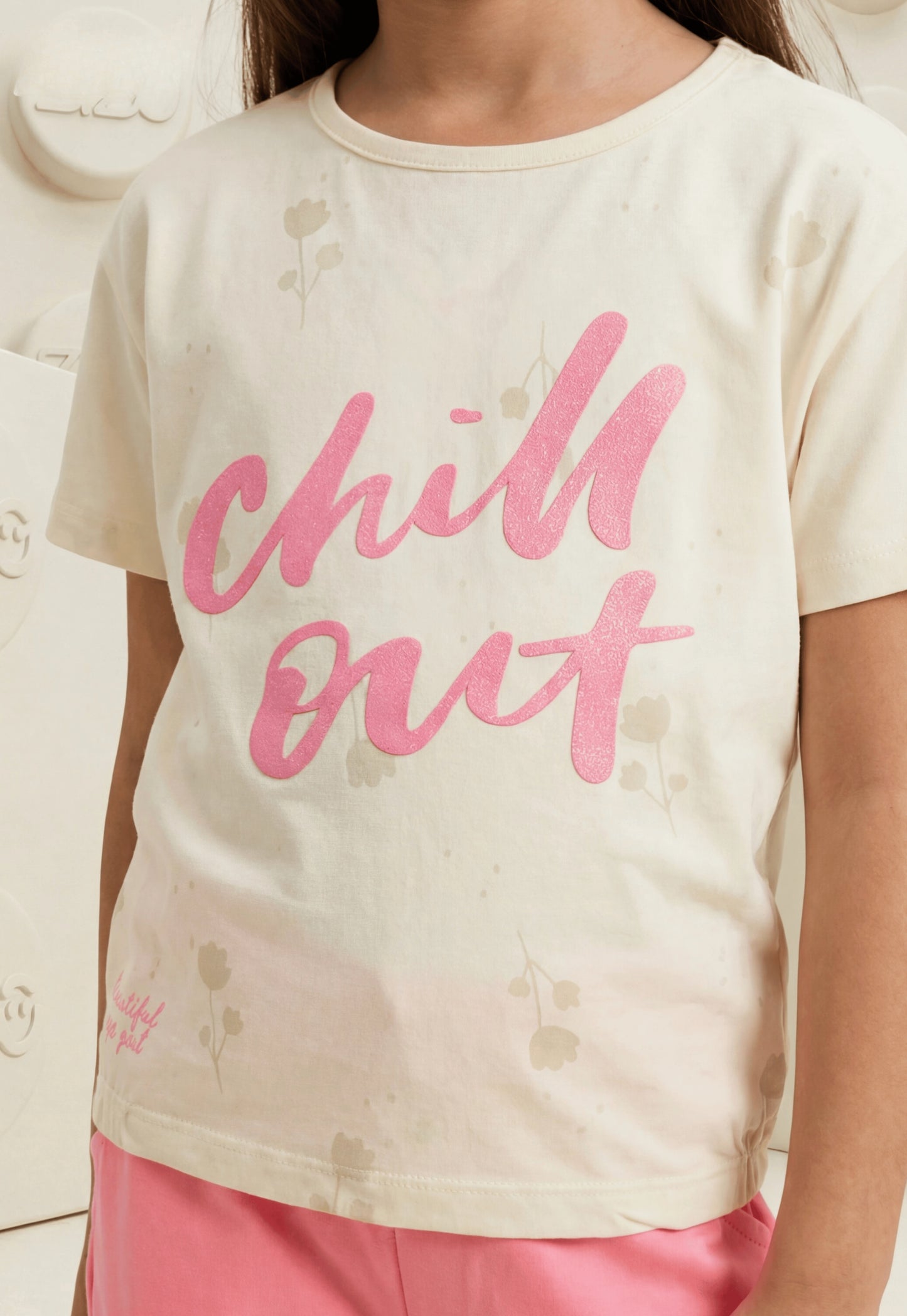 طقم بناتي صيفي قطعتين قطن %100 (Chill Out Girl Set)