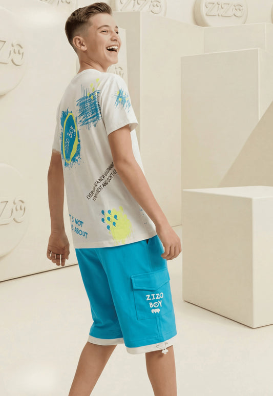 Summer two-piece boys' set, 100% cotton (Summer Breeze Set)