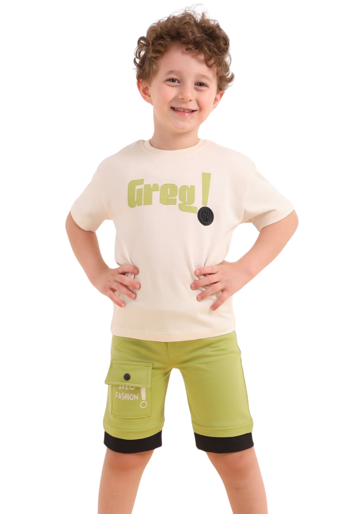 Boys' 2-piece Summer Set, 100% Cotton (Bright Move Set)