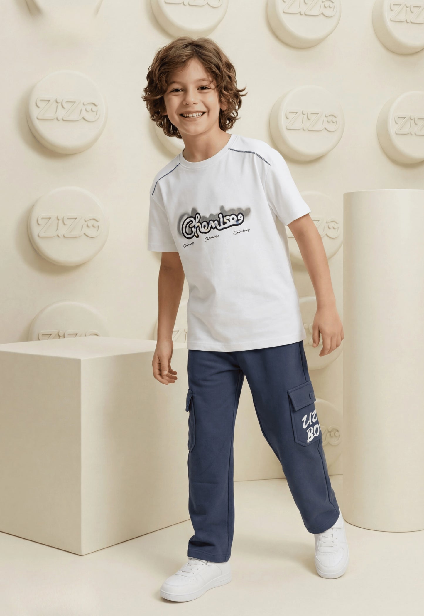 طقم اولادي صيفي قطعتين قطن %100 (Chemiso Cargo Set)