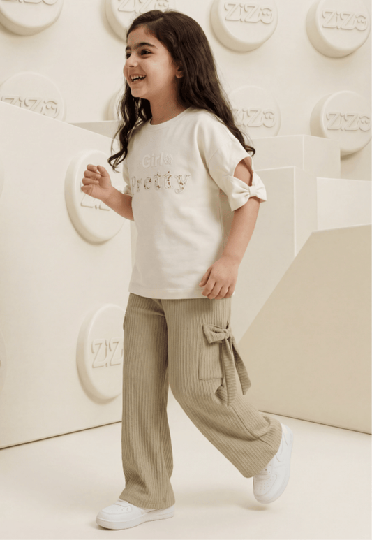 طقم بناتي صيفي قطعتين قطن %100 (Pretty Girl Set)