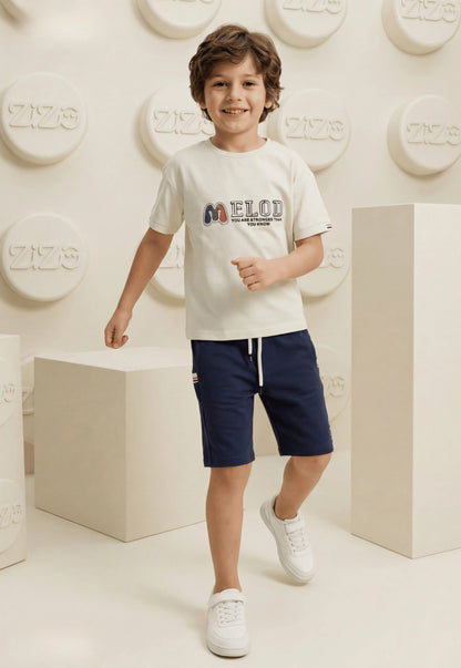 طقم اولادي صيفي قطعتين قطن %100 (Melod Shorts Set)