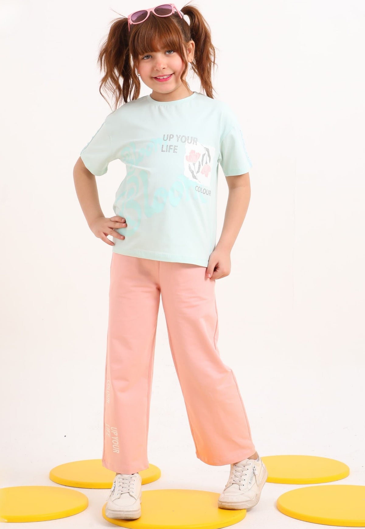 Girls' two-piece summer set, 100% cotton (Splash Tone Set)