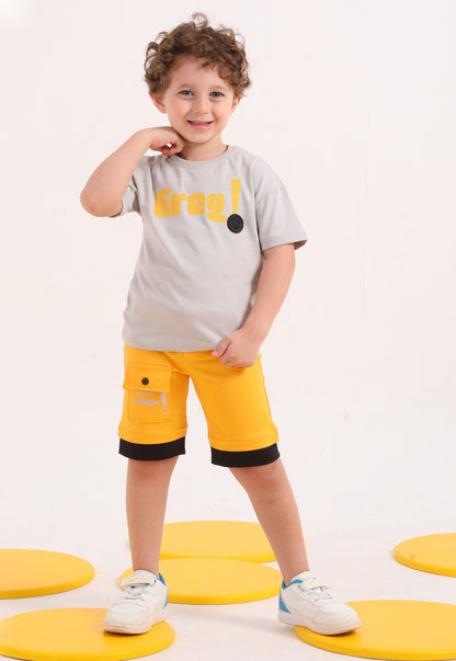 Boys' 2-piece Summer Set, 100% Cotton (Bright Move Set)