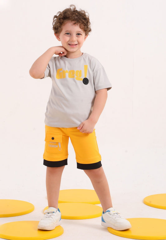 Boys' 2-piece Summer Set, 100% Cotton (Bright Move Set)