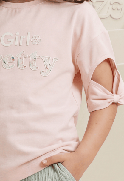 طقم بناتي صيفي قطعتين قطن %100 (Pretty Girl Set)