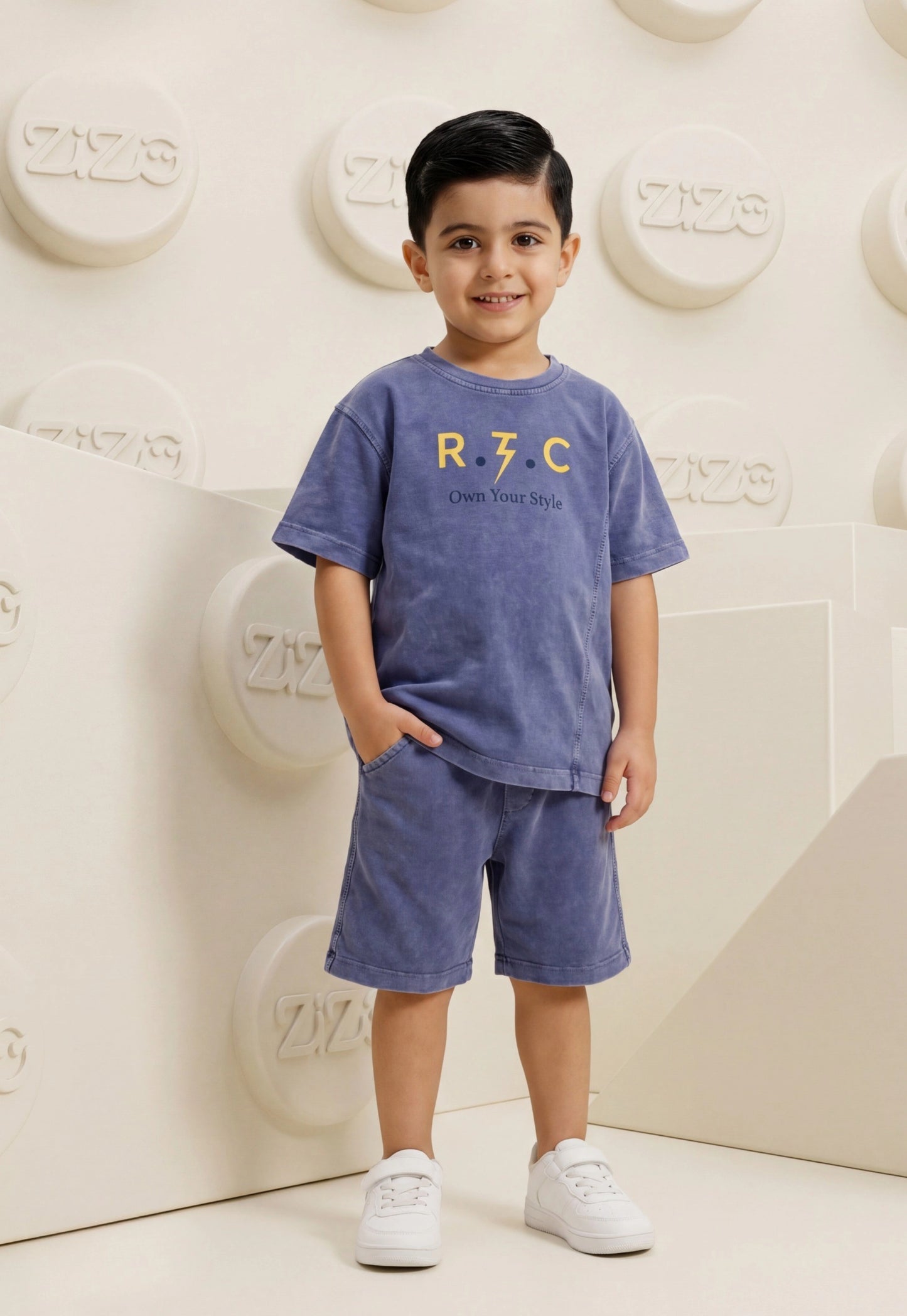 طقم أولادي  صيفي قطعتين %100 (R.Z.C Washed Set)