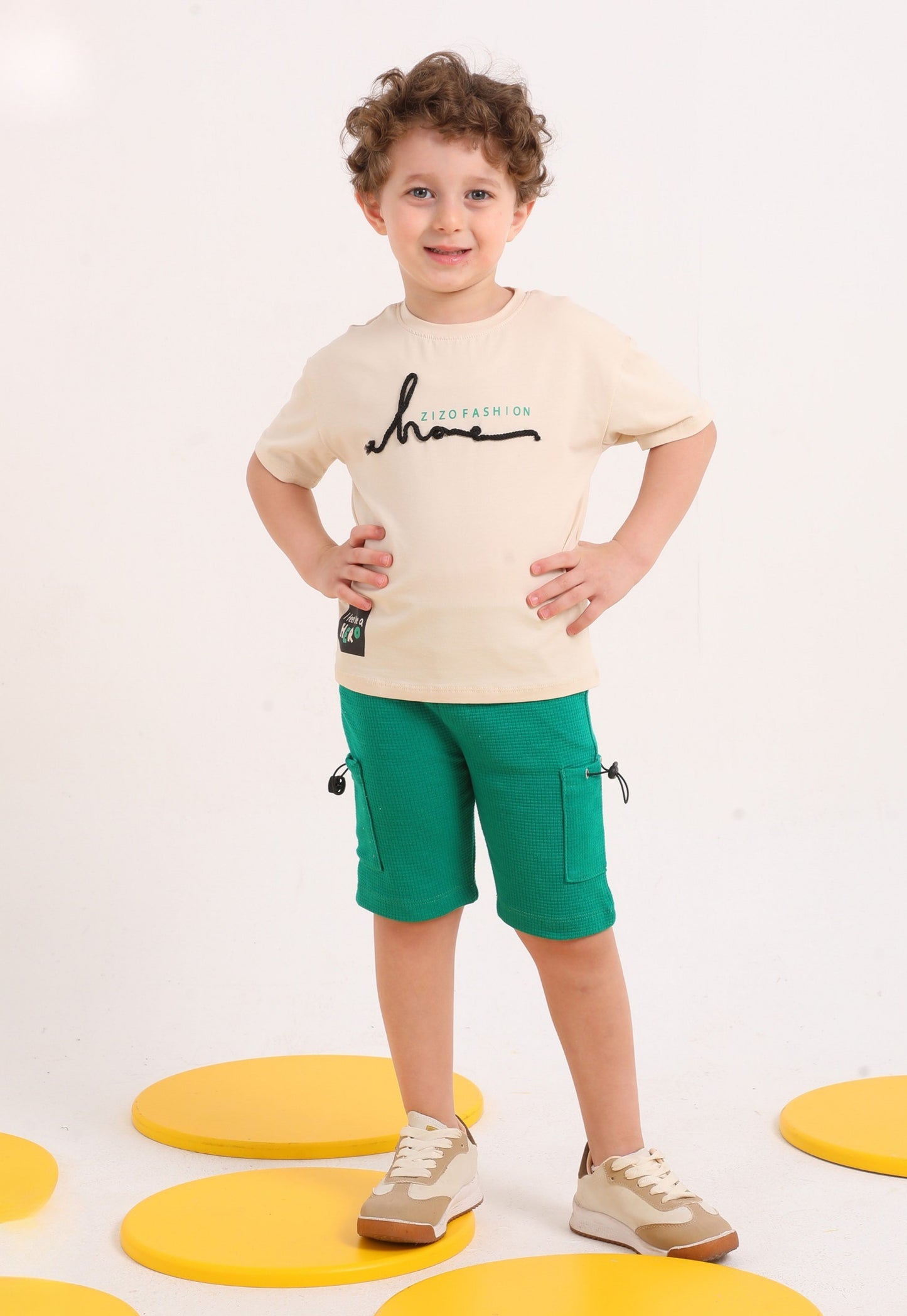 Boys' Summer Two-Piece Set, 100% Cotton (Little Blossom Set)