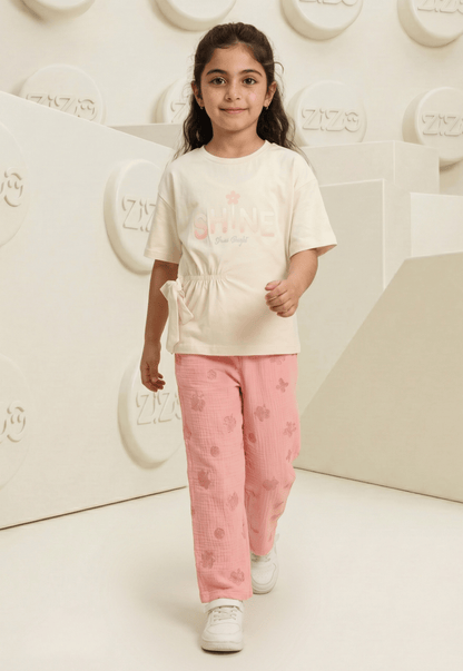 Girls' pajama set is designed for ages 6 to 12 years 745