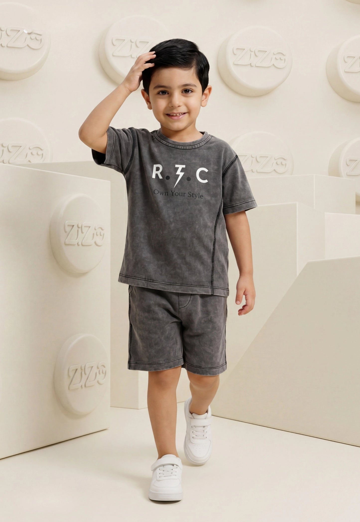 طقم أولادي  صيفي قطعتين %100 (R.Z.C Washed Set)