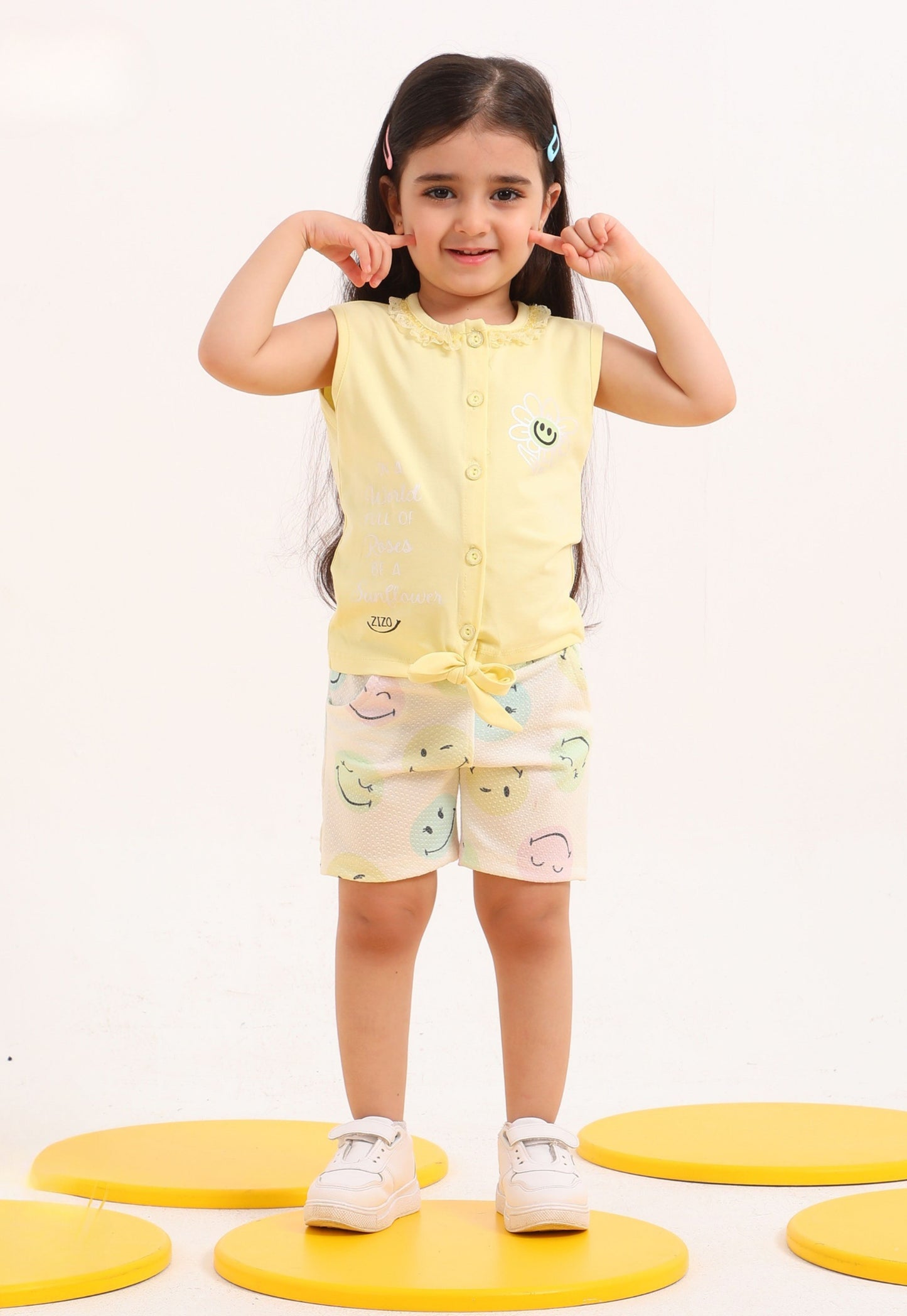 100% Cotton Two-Piece Girls' Summer Set (Sunny Smile Set)