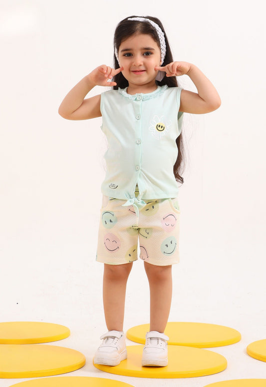 100% Cotton Two-Piece Girls' Summer Set (Sunny Smile Set)