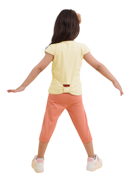 Girls' Two-Piece Summer Set, 100% Cotton (Spring Rose Set)