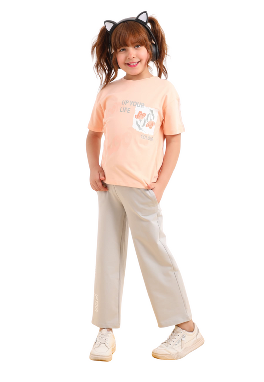 Girls' pajama set is designed for ages 6 to 12 years 745