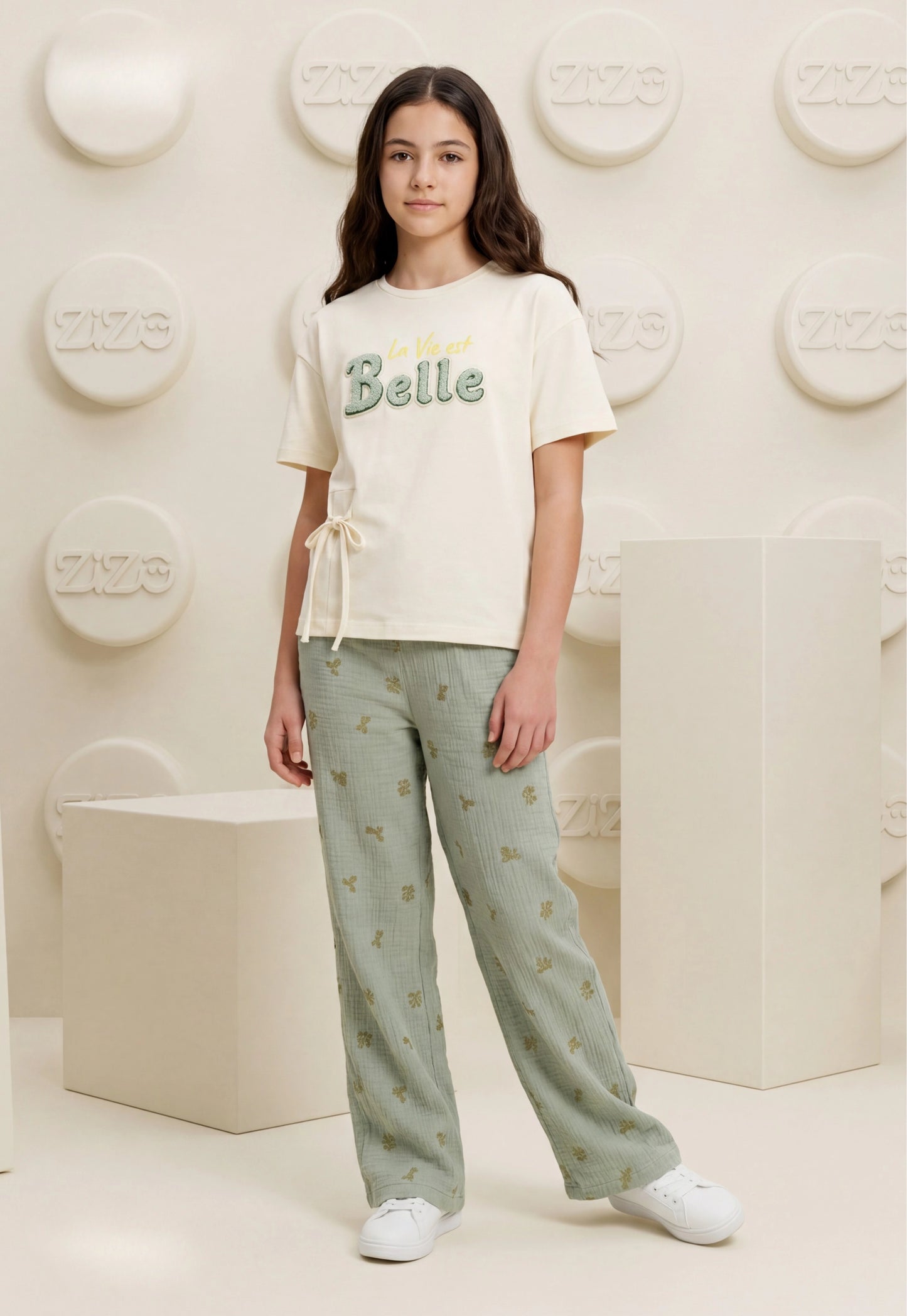 Girls' pajama set is designed for ages 6 to 12 years 745