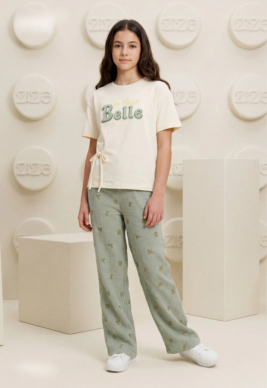 Girls' pajama set is designed for ages 6 to 12 years 745