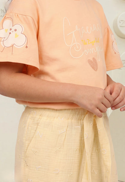 Girls' pajama set is designed for ages 6 to 12 years 745