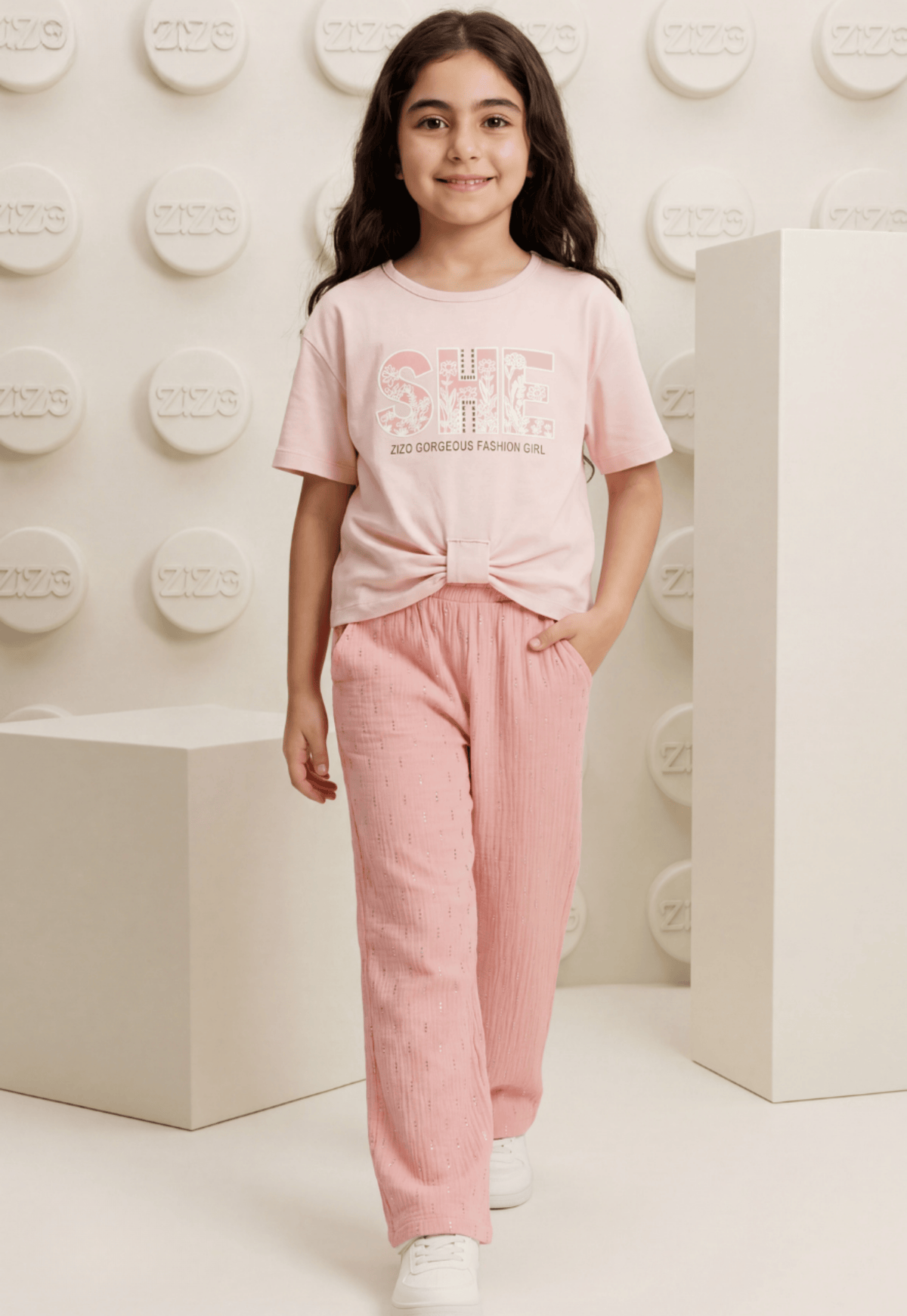 Girls' pajama set is designed for ages 6 to 12 years 745
