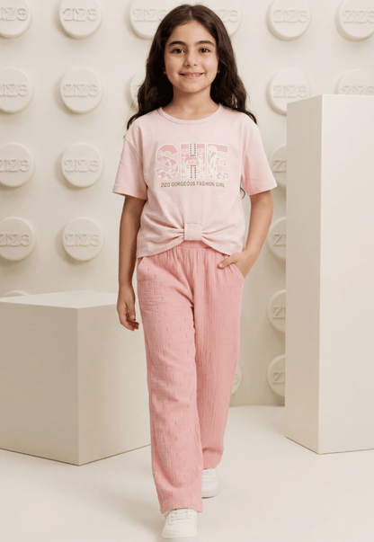 Girls' pajama set is designed for ages 6 to 12 years 745