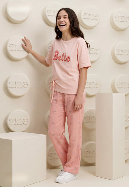 Girls' pajama set is designed for ages 6 to 12 years 745