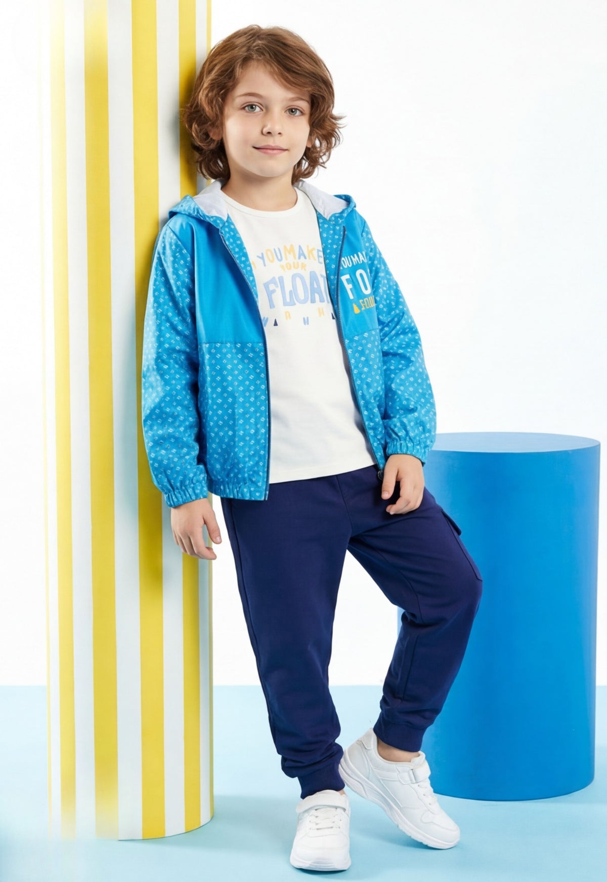 طقم أولادي خريفي 3 قطع قطن %100 (Sunny Splash Set)