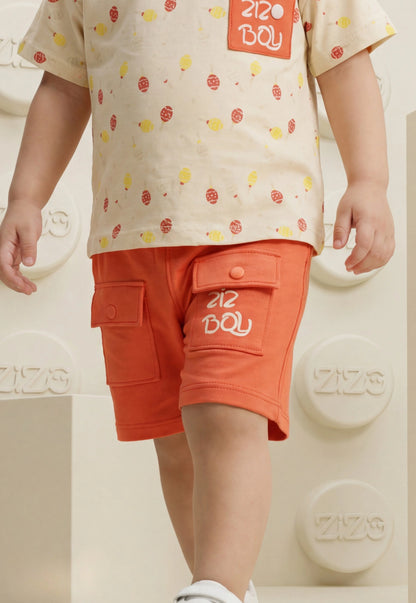 طقم أولادي صيفي قطعتين قطن %100 (Zizo Boy Summer Set)