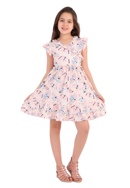 طقم بناتي صيفي قطعتين قطن %100 (Printed Girls Dress)