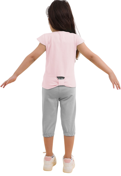 Girls' Two-Piece Summer Set, 100% Cotton (Spring Rose Set)