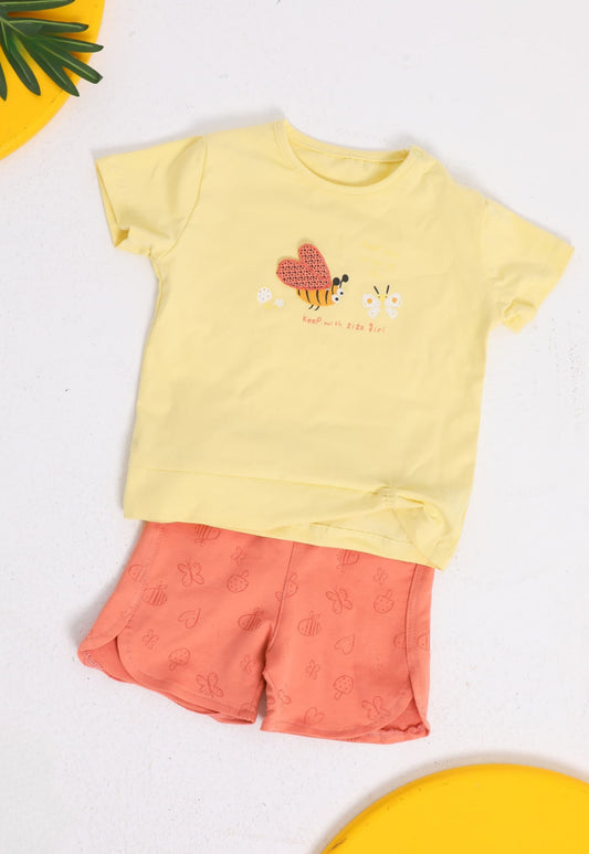 A charming baby girl's pajama set designed for ages 9 to 18 months.1081