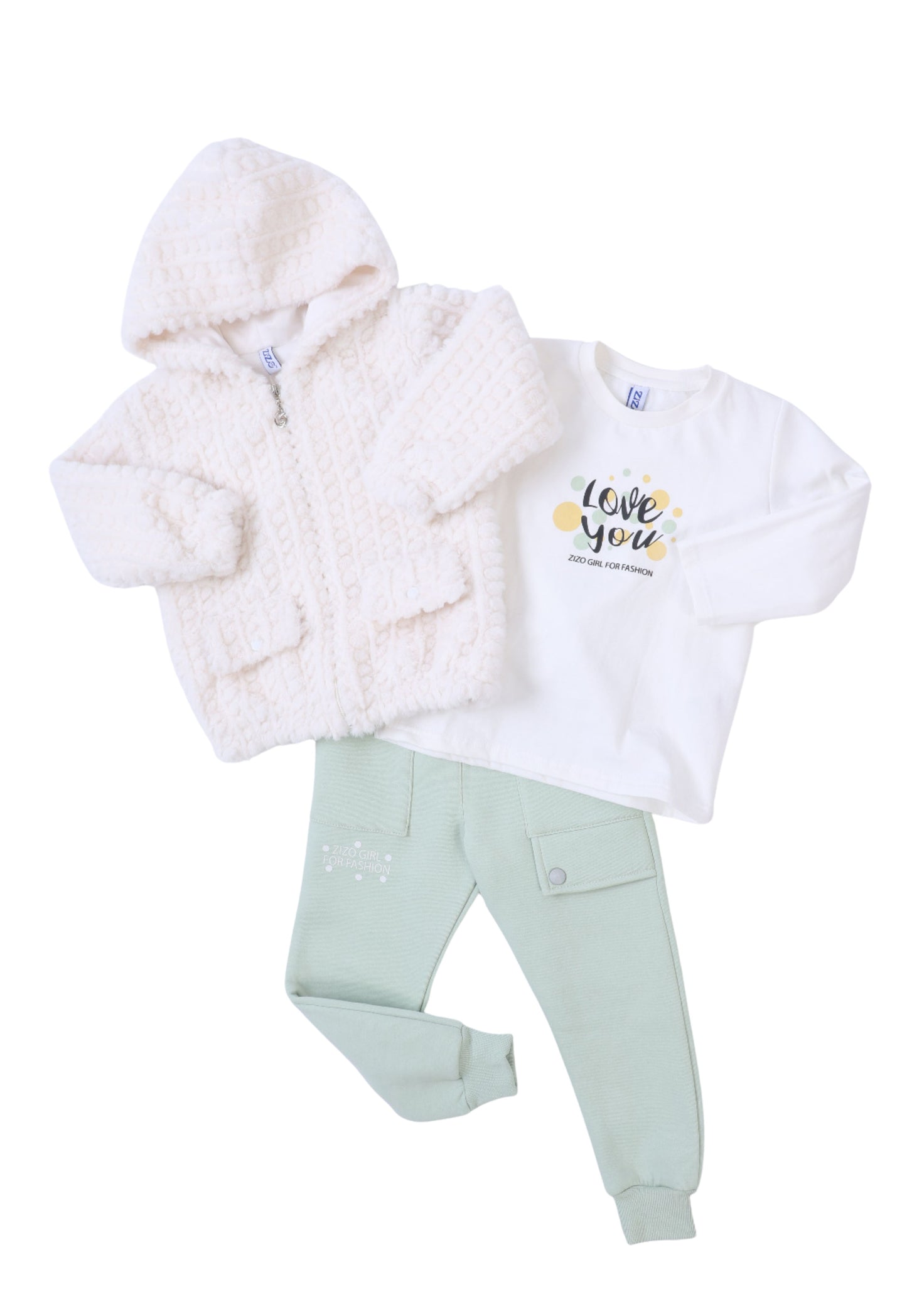 Girls' 3-piece pajama set (1802)