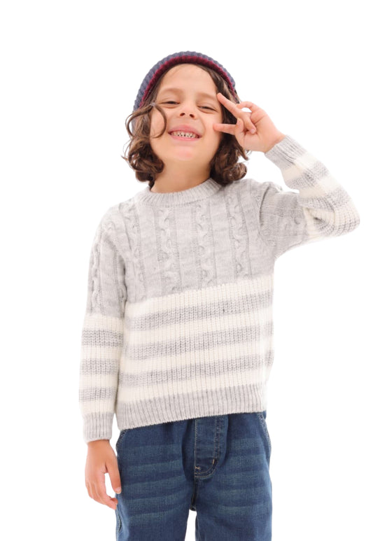 بلوفر أولادي تريكو بخطوط عريضة (300)