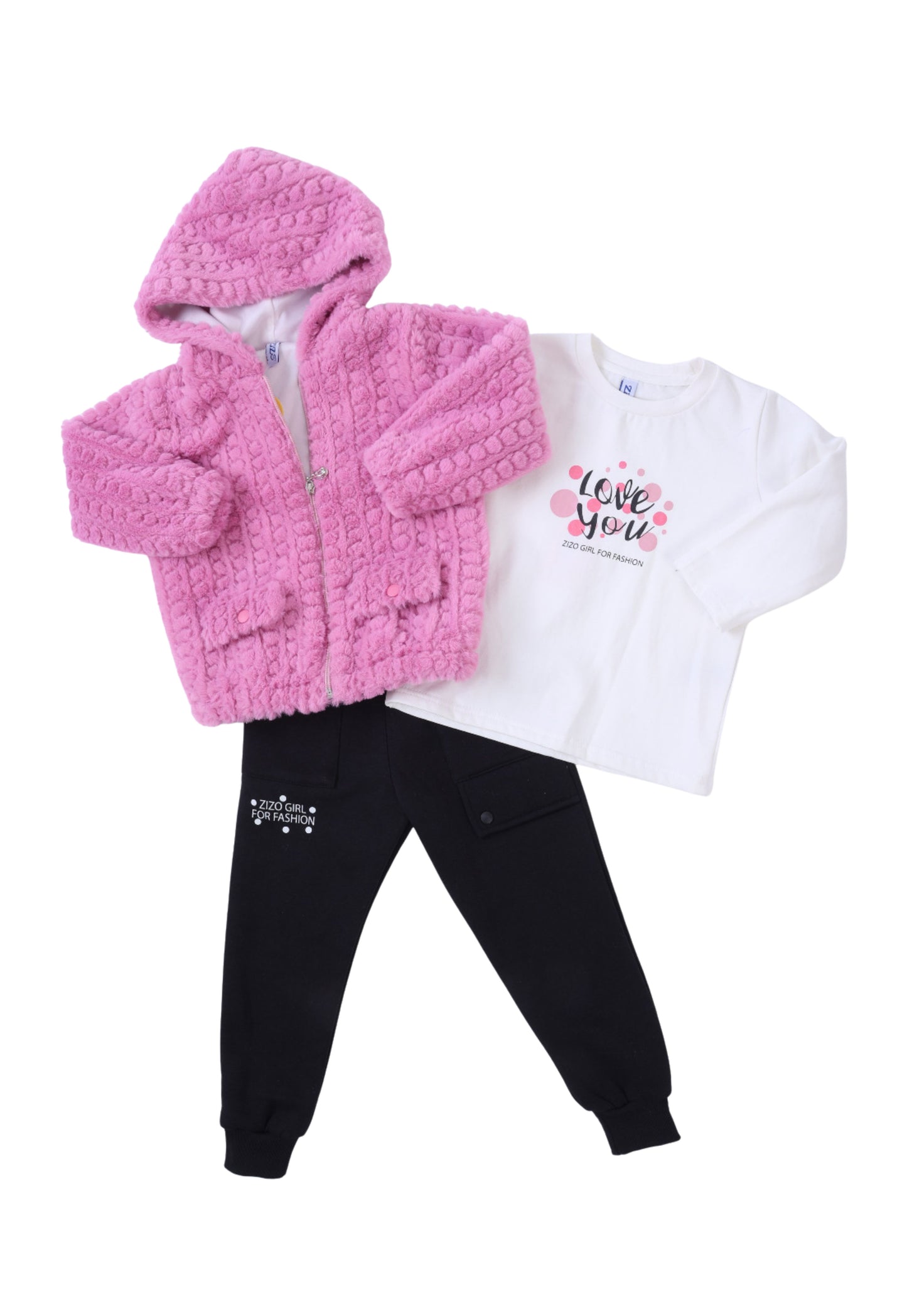 Girls' 3-piece pajama set (1802)