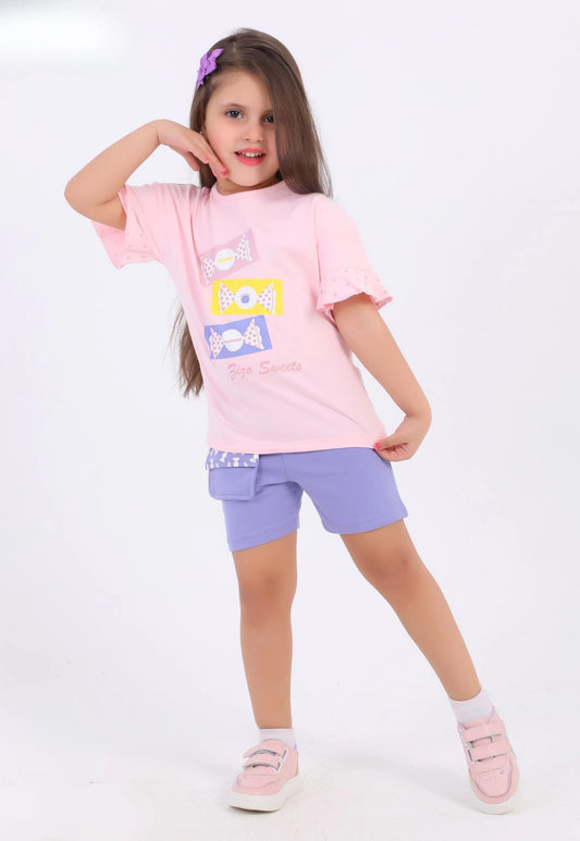 Girls' pajama set is designed for ages 6 to 12 years 745