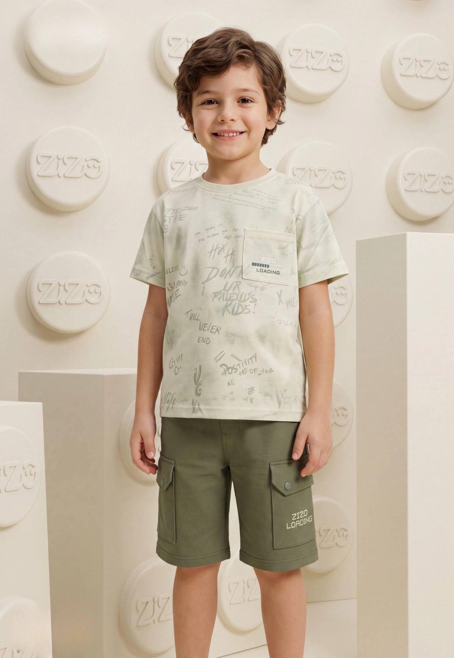 Summer two-piece boys' set, 100% cotton (Summer Breeze Set)