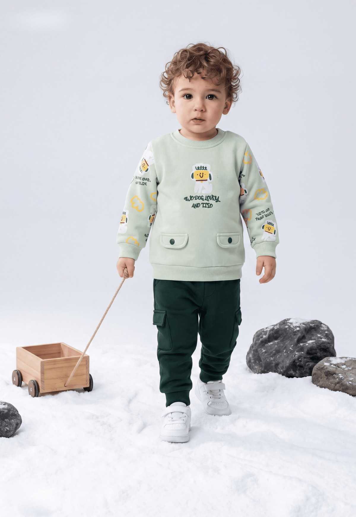 ترينج أولادي شتوي قطعتين قطن معالج ضد الوبره (Little Snow Buddy)