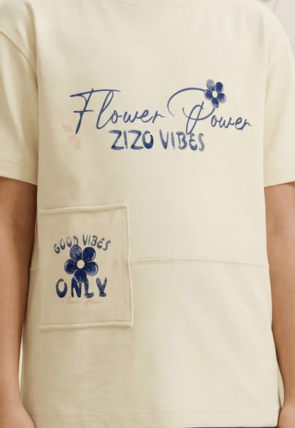 طقم بناتي صيفي قطعتين قطن %100 (Flower Power Set)