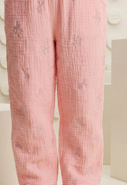 Girls' pajama set is designed for ages 6 to 12 years 745