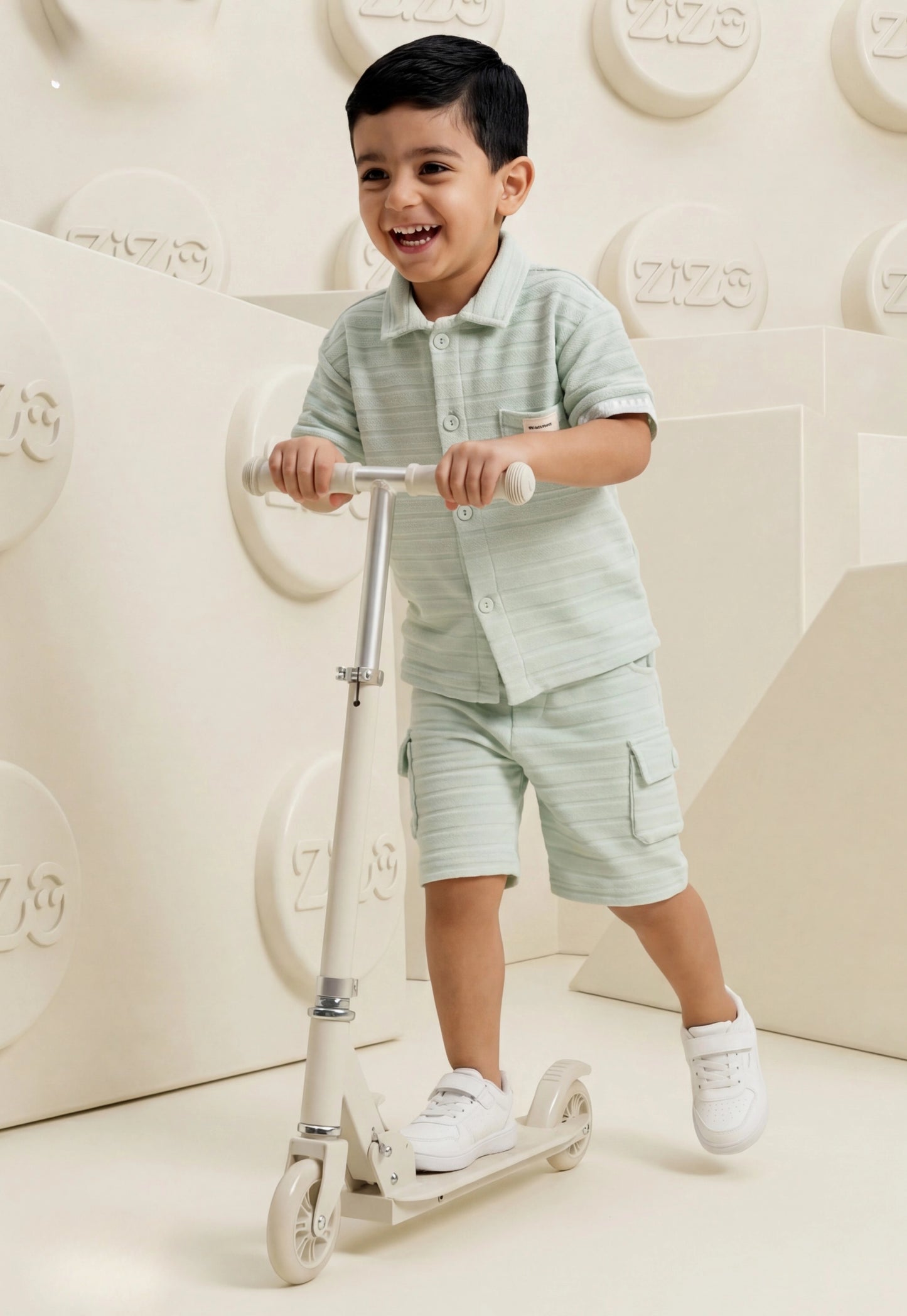 طقم أولادي  صيفي قطعتين %100 (Zizo Boys Textured Set)