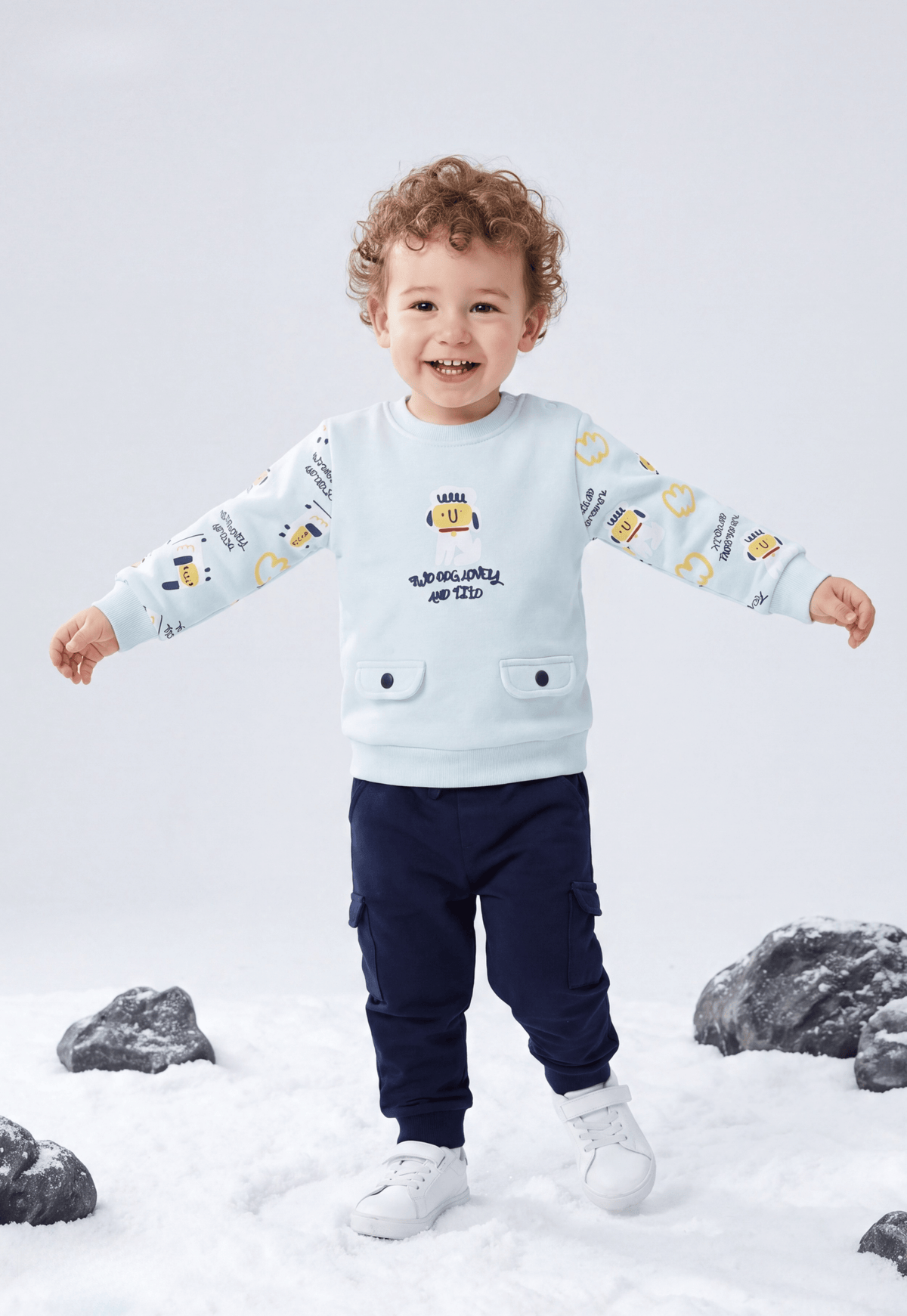 ترينج أولادي شتوي قطعتين قطن معالج ضد الوبره (Little Snow Buddy)