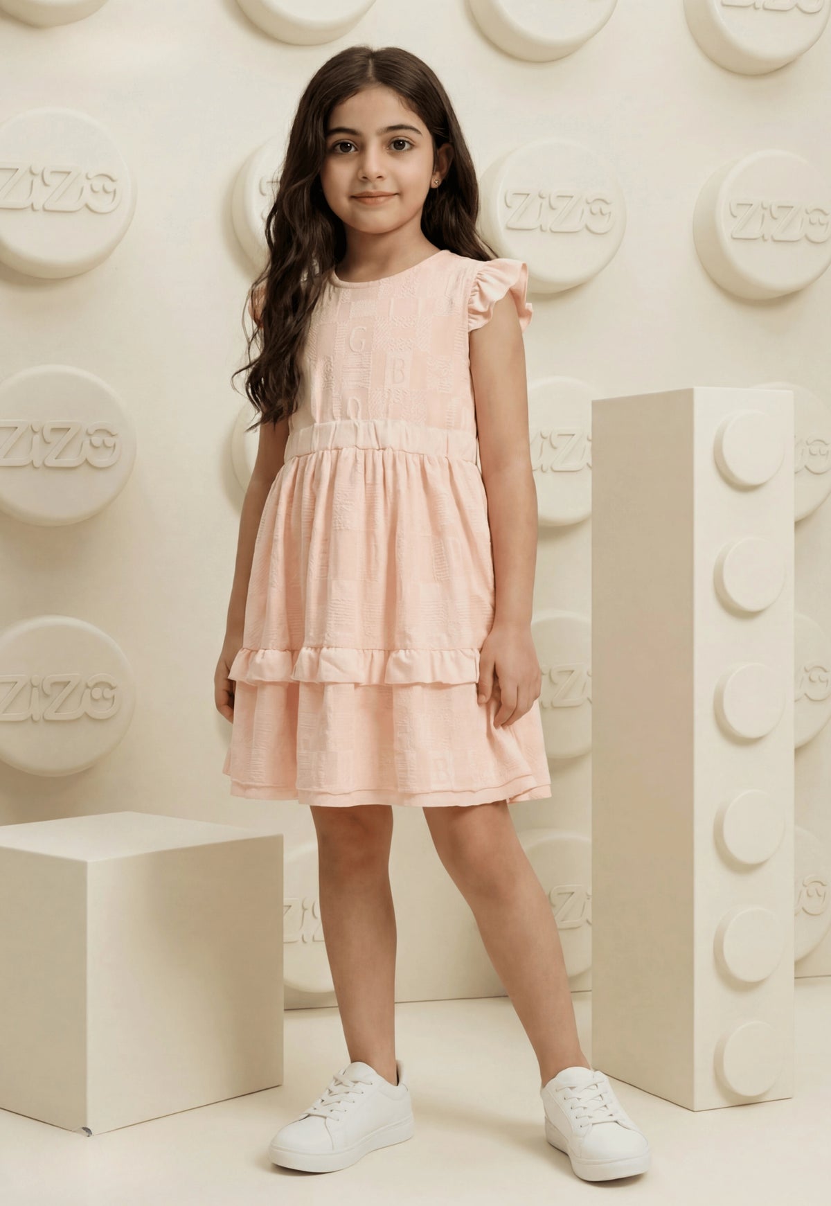 فستان بناتي صيفي قطن %100 (Soft Ruffle Dress)
