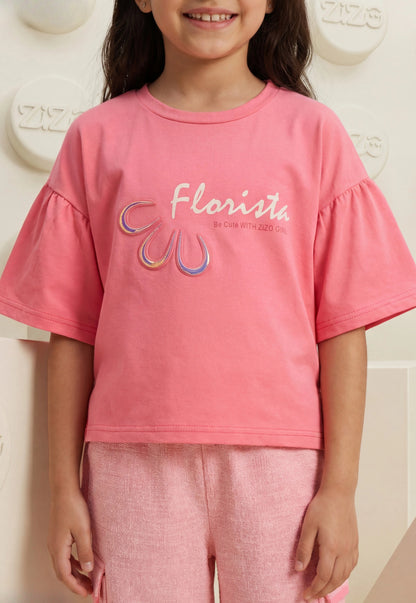 طقم بناتي صيفي قطعتين قطن %100 (Florista Set)