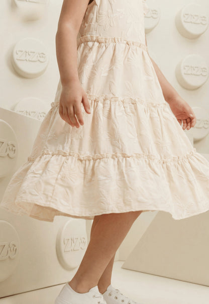 فستان بناتي صيفي قطن %100 (Tiered Floral Dress)